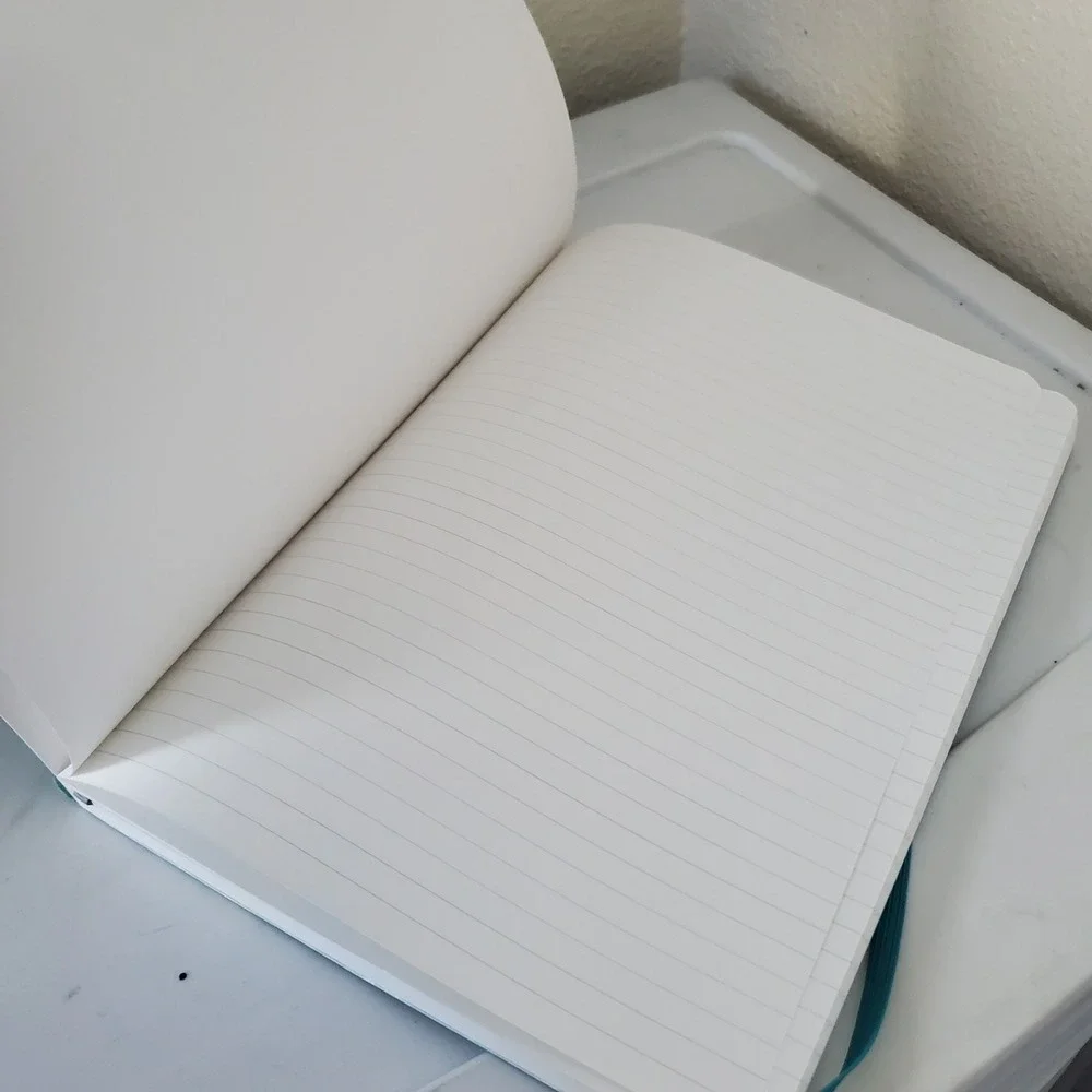 Paperage Lined Journal Notebook Teal Vegan Leather Hardcover 9.75 x 7.5